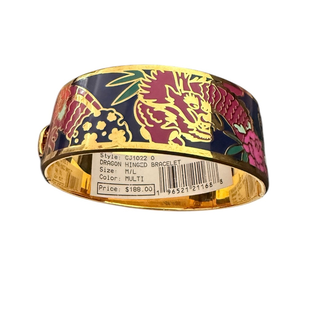NWT Johnny Was Dragon Hinged Gold Tone Hinged Bangle Bracelet - Picture 4 of 11
